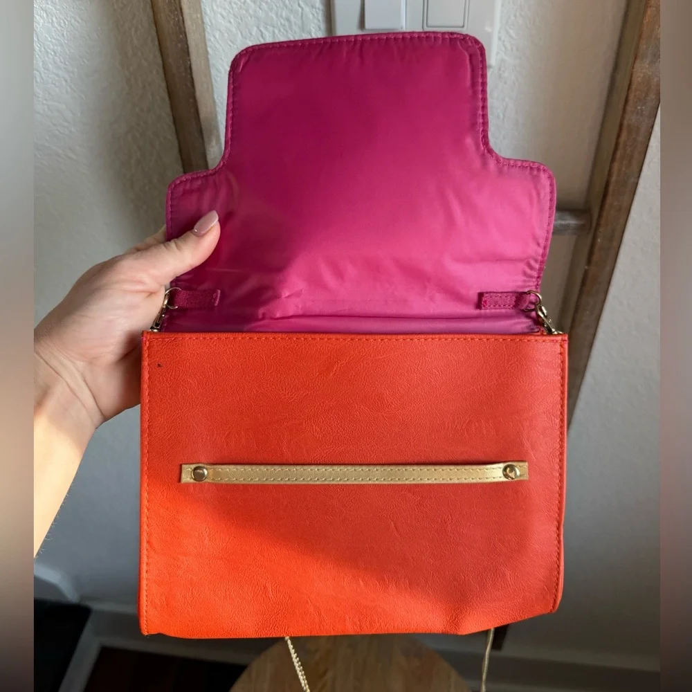 Pureology Pink and Orange Envelope Crossbody Bag - Picture 5 of 9